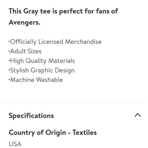 Avengers Mens T-Shirt Infinity War Simple Word Logo Gray 2XL 2X Marvel Shirt Top - Picture 7 of 8